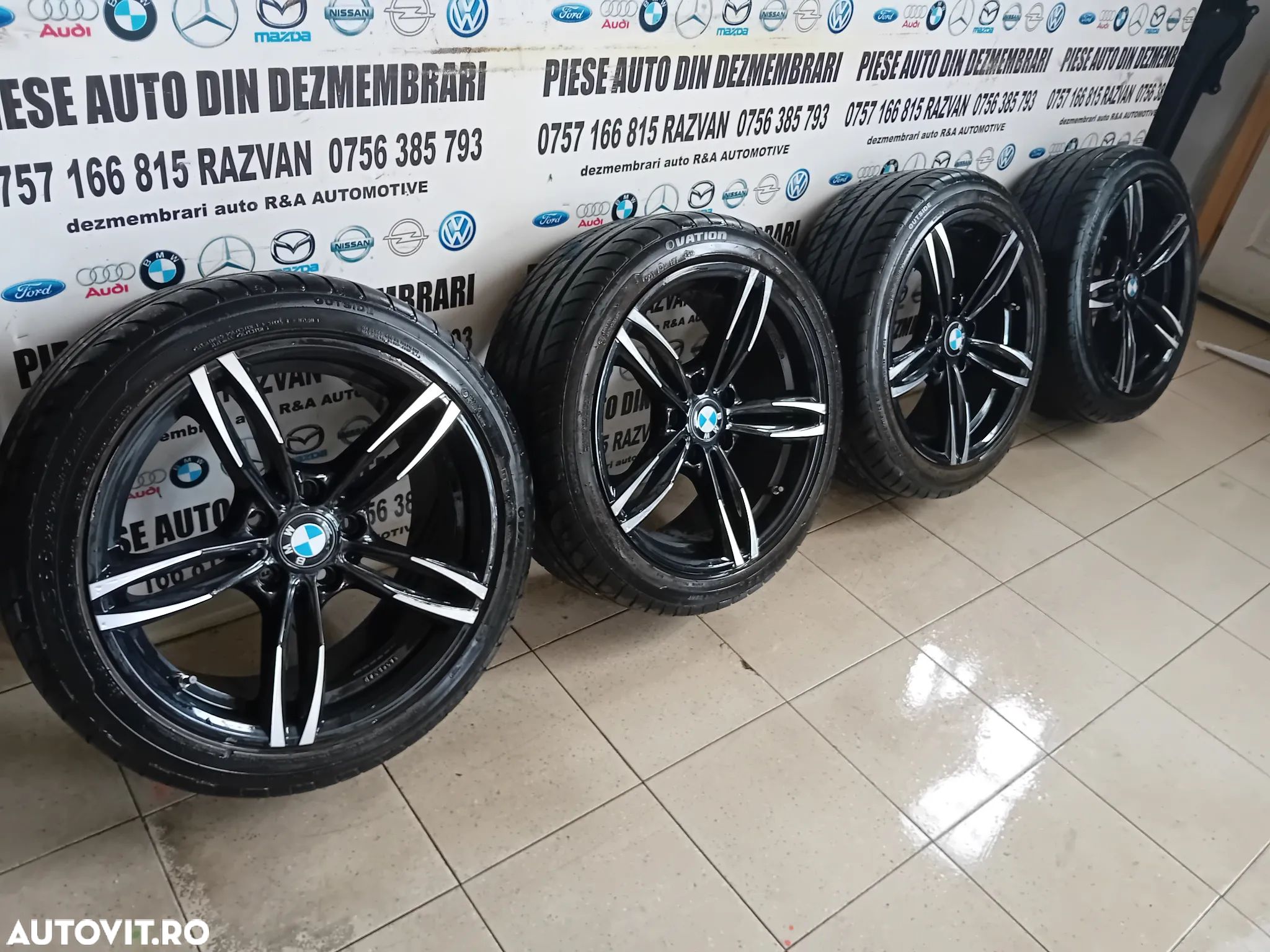 Jante Aluminiu BMW R18 Cu Anvelope Vara Dot 2022 225/45R18 5X120 F10 F30 F31 F32 F11 F01 F20 Etc - 1