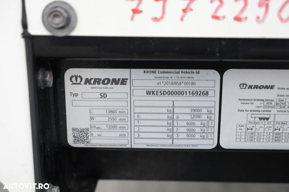 Krone CORTINĂ KRONE / COȘ PENTRU PALEȚI / 2 AXE RIDICATIVE / IMPORTAT 2024 - 27