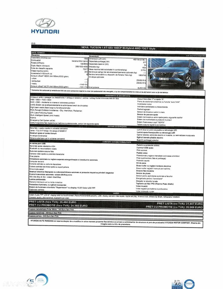 Hyundai Tucson M-Hybrid 1.6 l 180 CP 4WD 7DCT Style - 7