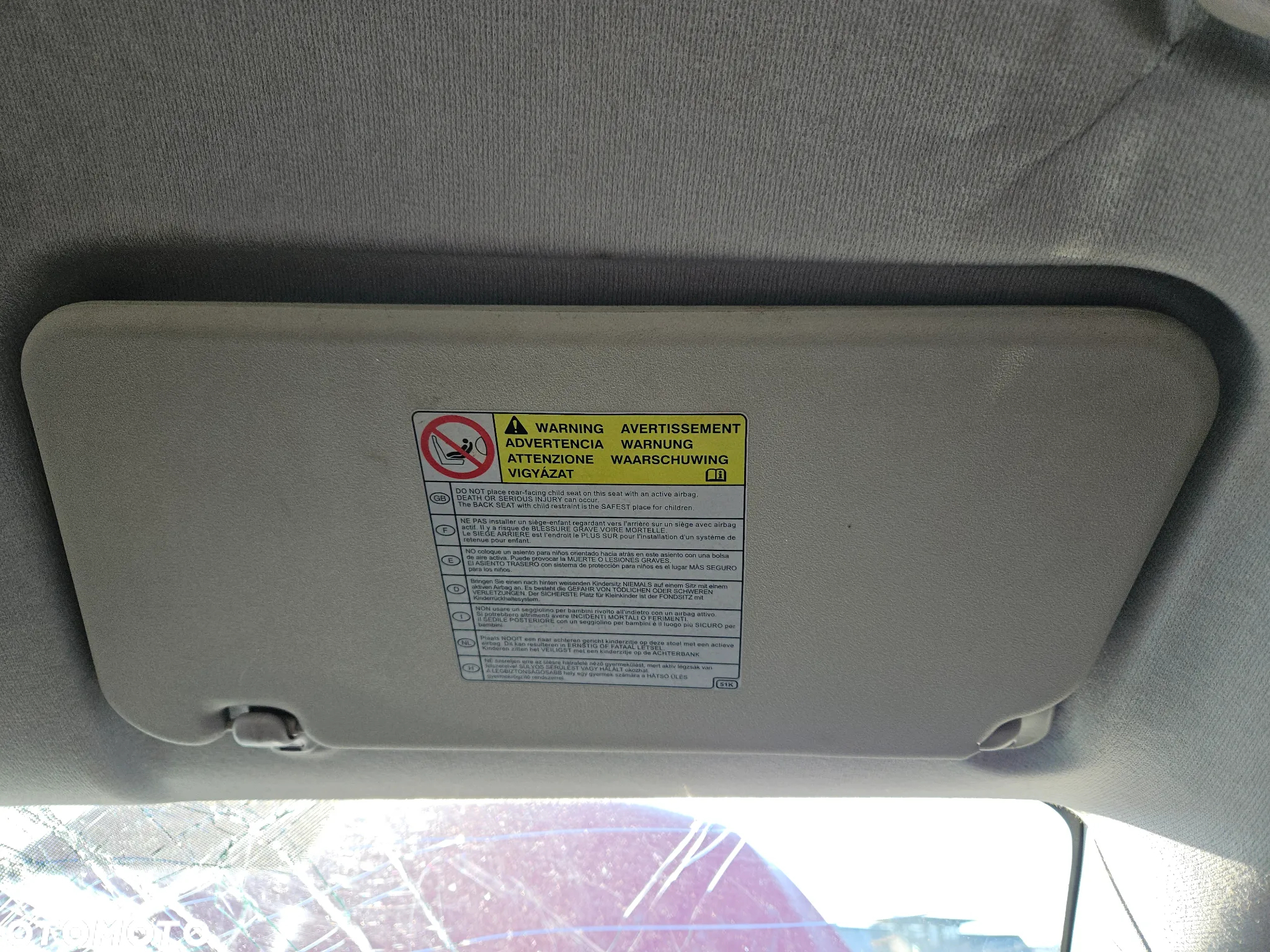 Daszek osłona przeciwsłoneczna lewa prawa Opel Agila B 2009r Europa ZCFA - 3