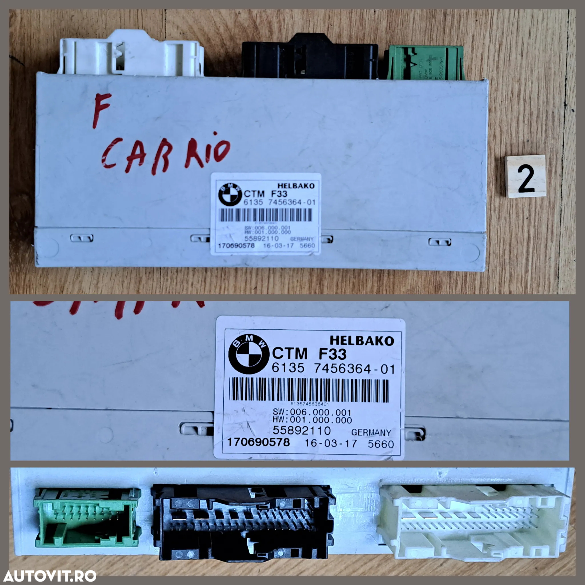 Modul confort Unitate comanda decapotare capota calculator CAS 4 bmw E46 E83+LCI E52 F33+LCI F83 M4 + LCI - 3