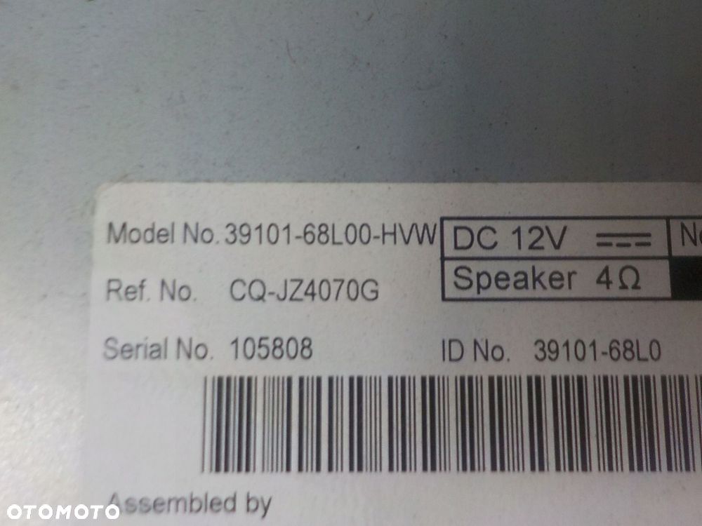 SUZUKI SWIFT V MK7 RADIO 39101-68L00-HVW - 2