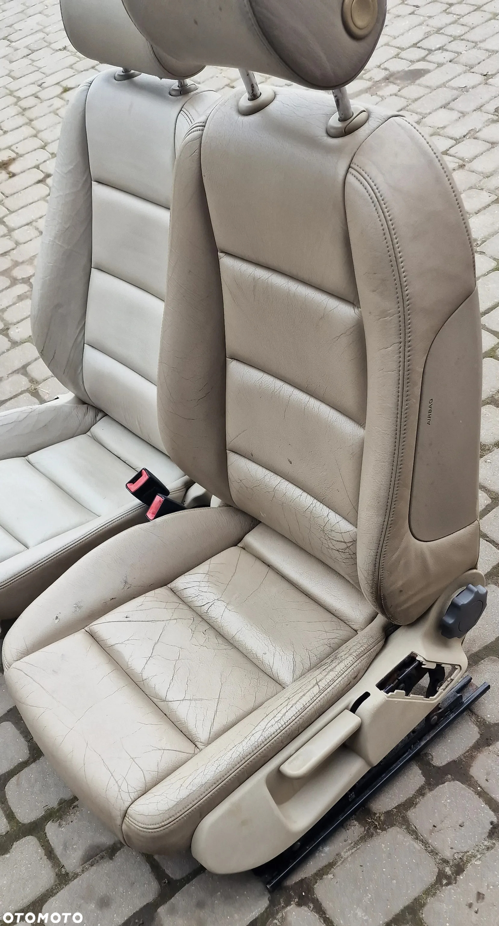 FOTEL PRAWY LEWY KANAPA TYŁ KOMPLET SKÓRA AUDI A4 B6 SEDAN - 7