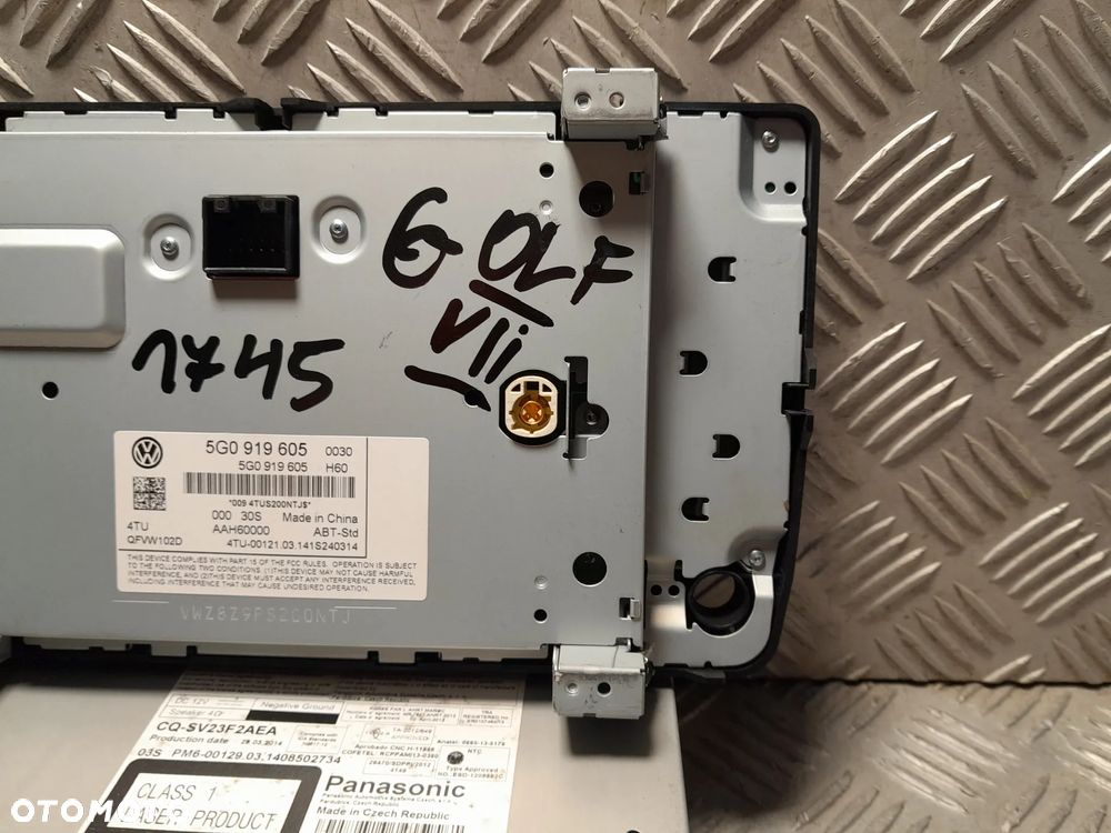 VW GOLF VII RADIO WYŚWIETLACZ CZYTNIK NAVIGACJI SSD 5G0035820A 5G0919605 - 12