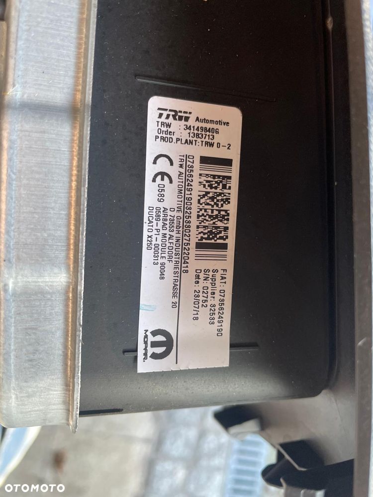 Poduszki airbag kierowca pasażer Boxer Jumper Ducato 2019r Komplet 07356249190 07356857830 komplet! - 5