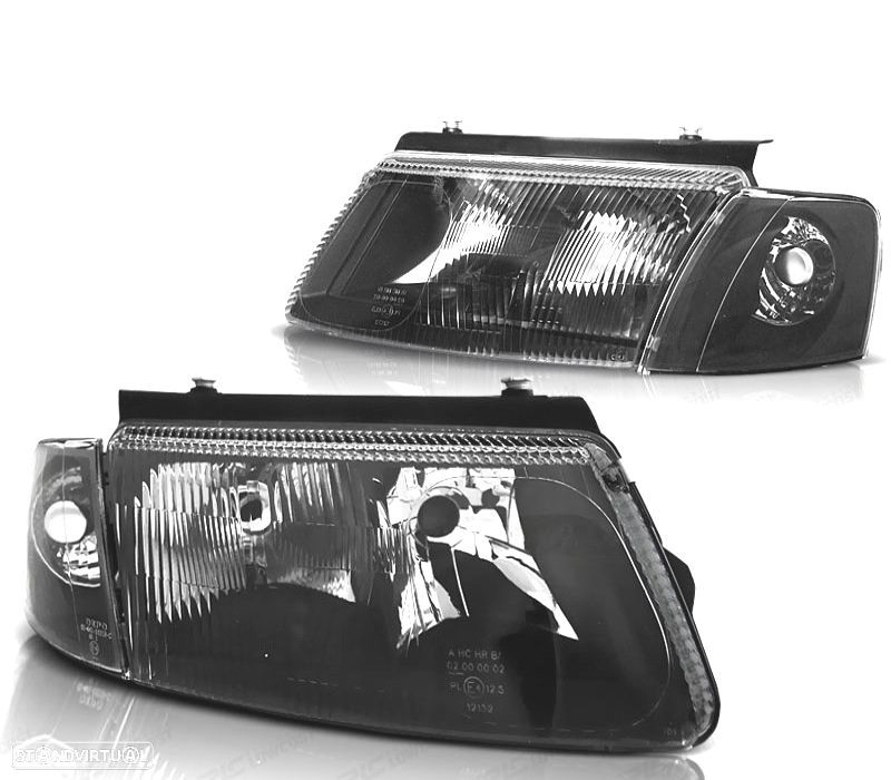 CONJUNTO DE FARÓIS VW PASSAT 3B PRETOS - 1