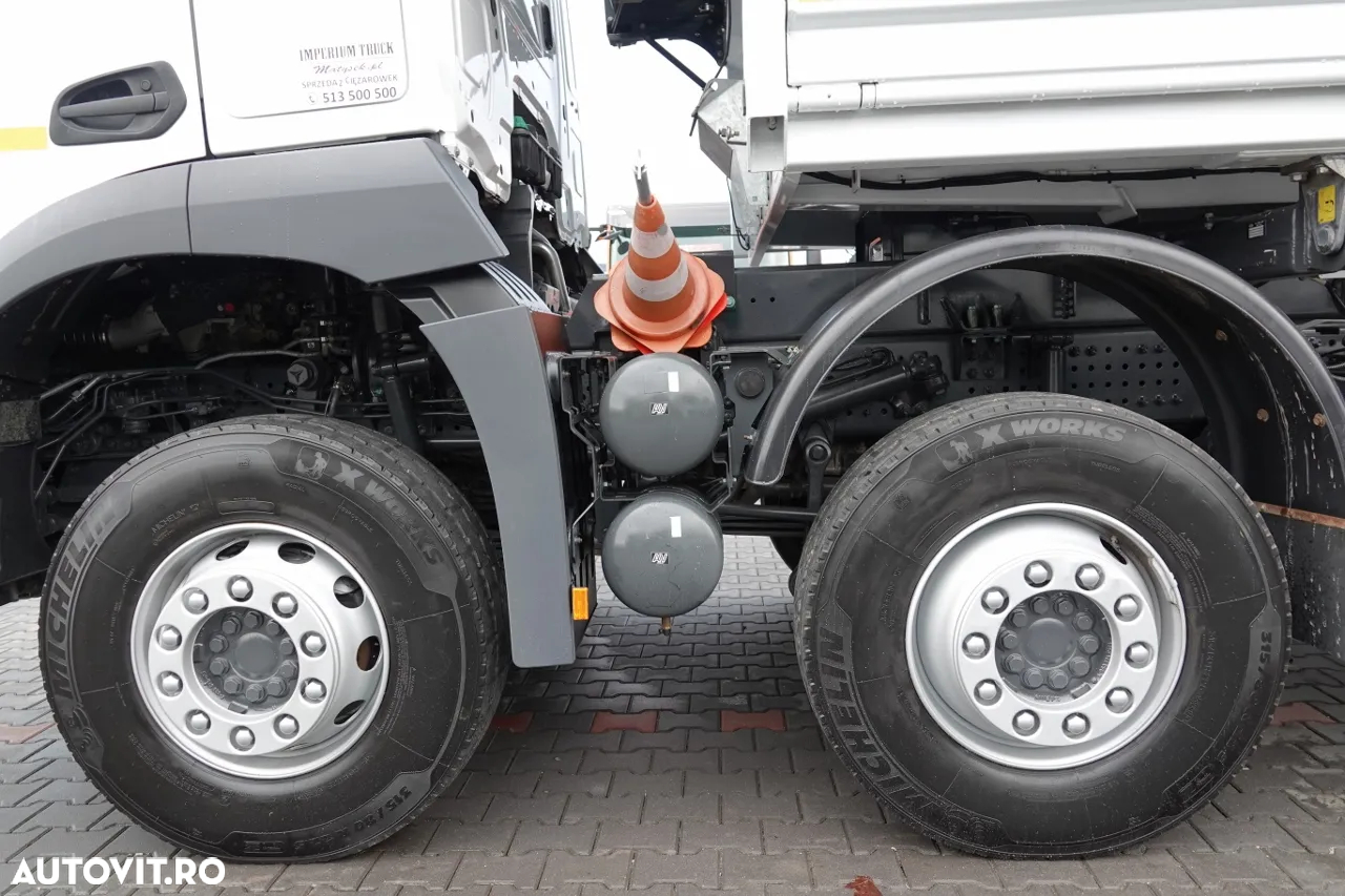 Mercedes-Benz AROCS 3243 / 8x4 / CAMION BASCULANTE + HYDROBOARD / BORDMATIC / MEILLER KIPPER / EURO 6 / ANVELOPE 100% / 50.000 km. - 23