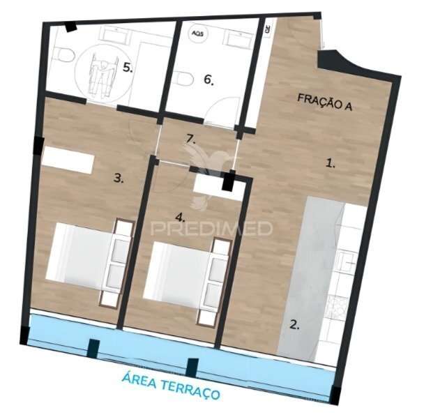 Apartamento T2 com terraço em Sines - Grande imagem: 2/14
