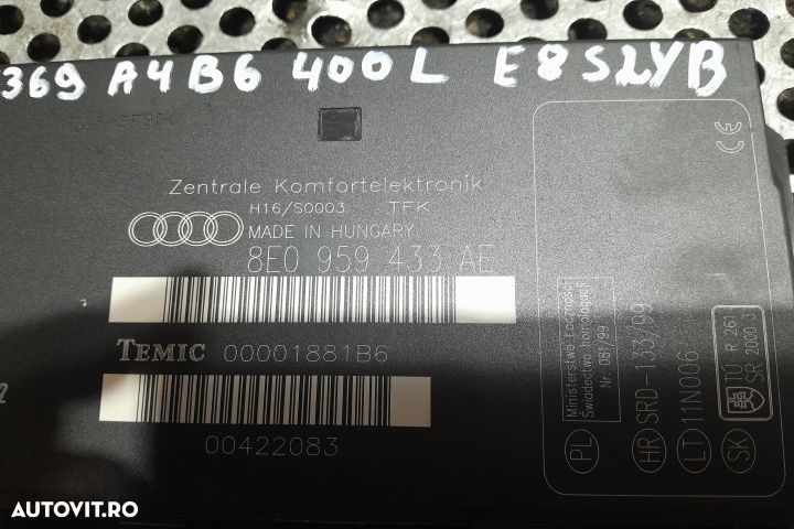 Calculator / Modul confort 8E0959433AE 8E0959433AE Audi A4 B6 [2000 - - 2