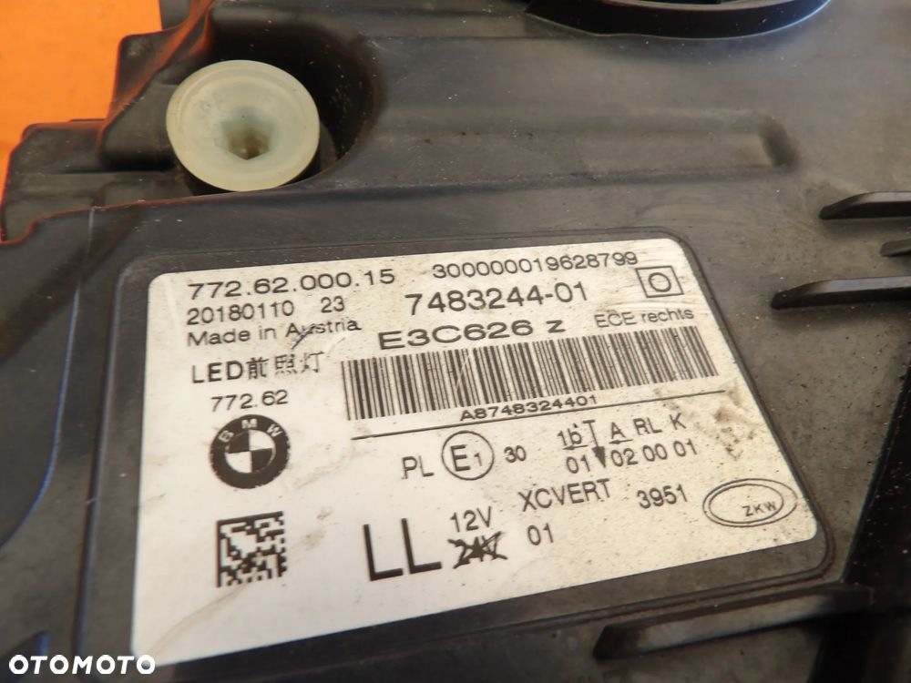BMW - G11 - LED - USZKODZONA - PRAWA LAMPA PRZEDNIA - EUROPA - 7483244 - 11