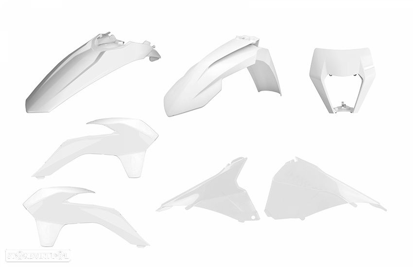 kit plasticos polisport restyling branco ktm exc 125 / 250 / 450 - 1