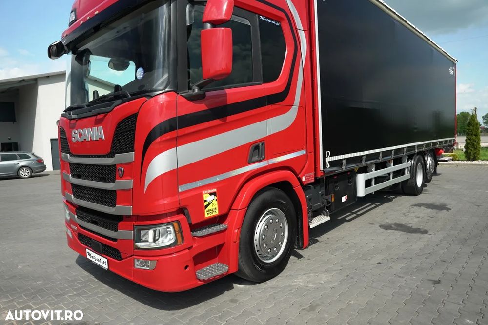 Scania R 410 / 9.5 M CORTINĂ / 6x2 / PUNTE RIDICATĂ / DHOLLANDIA LIFT / EURO 6 - 9