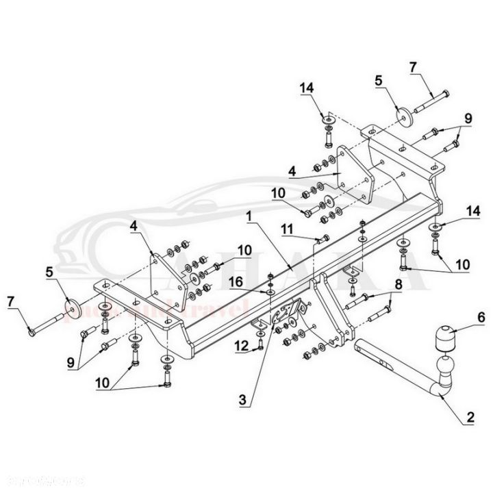 Hak Holowniczy Odkręcany Do Mitsubishi Pajero V60 2000-2007 - 3