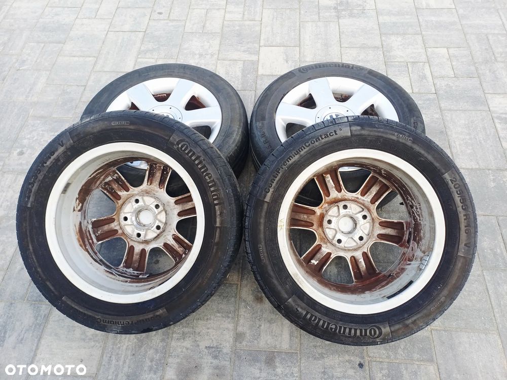 FELIGI Z OPONAMI KOŁA ALUMINIOWE VW TOURAN I R16 5X112 ET50 57,1 mm OPONY CONTINENTAL 205/55 R16 LATO NR5 - 10