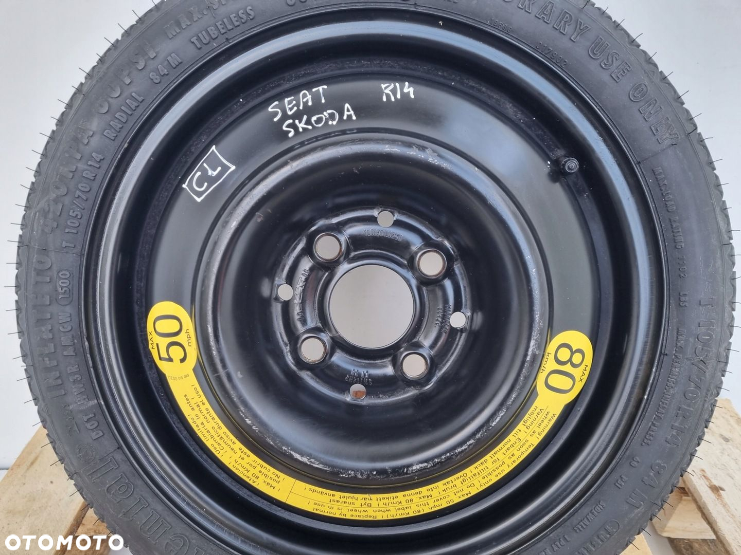 Seat Vw Skoda KOŁO DOJAZDOWE dojazdówka 105/70 R14 4x100 1L0601025D - 2