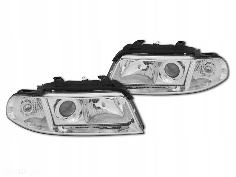 Reflektory Lampy kpl Soczewka Clear Depo Chrom Audi a4 b5 8d Lift 1999-2001 - 1