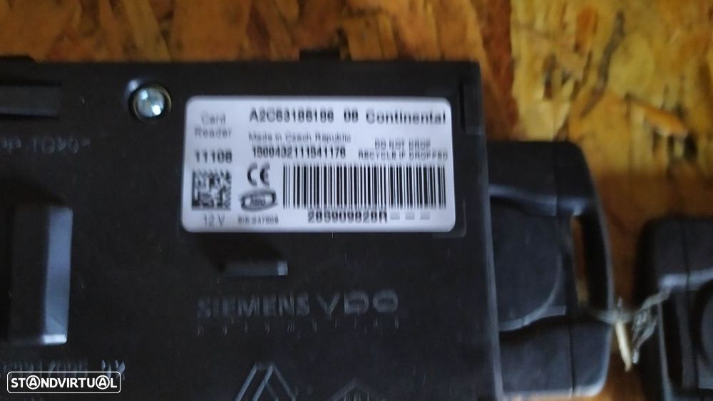 LEITOR DE CARTÃO DE IGNIÇÃO RENAULT MEGANE III 3 A2C53185186 285909828R - 2