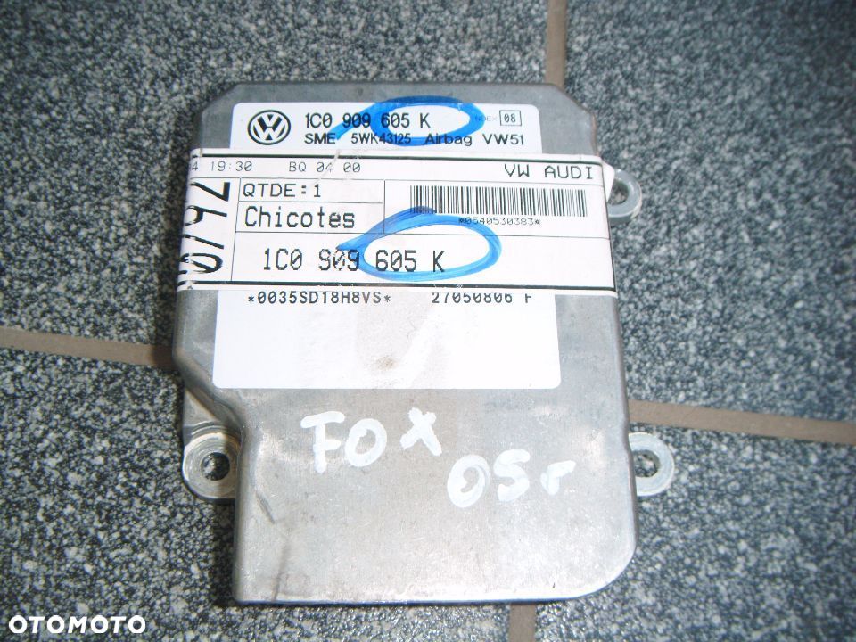 vw fox 05r sensor airbag 1c0909605k - 1