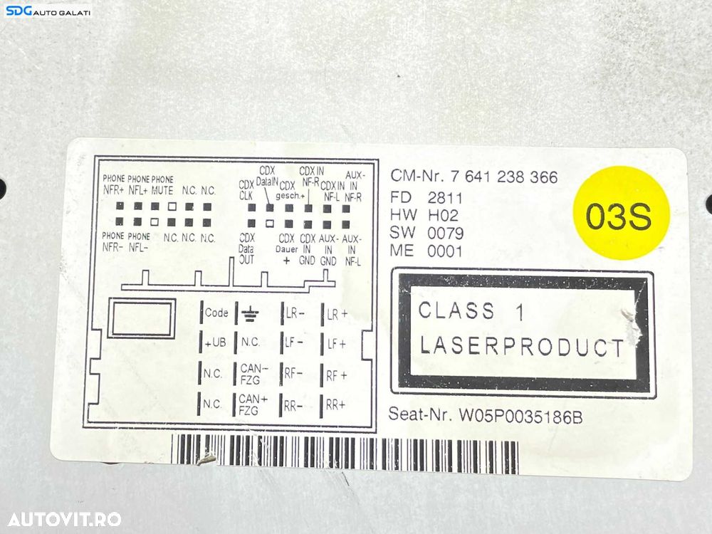 Unitate Radio CD Player RCD 310 Volkswagen Caddy 3 2003 - 2010 Cod 5P0035186B [L2937] - 4