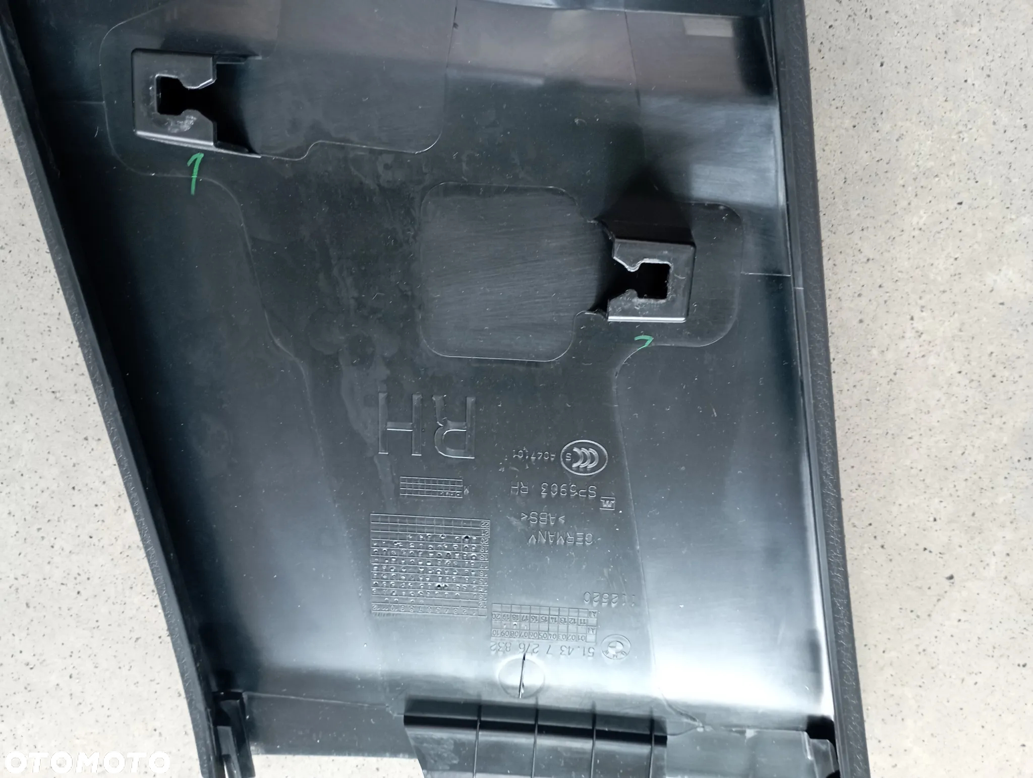 PLASTIK OSŁONA SŁUPKA B BMW F34 3GT czarna lewa dolna - 3