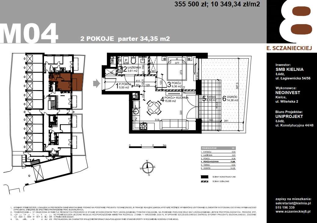 Sczanieckiej 8 - nowe mieszkanie dwupokojowe z ogródkiem