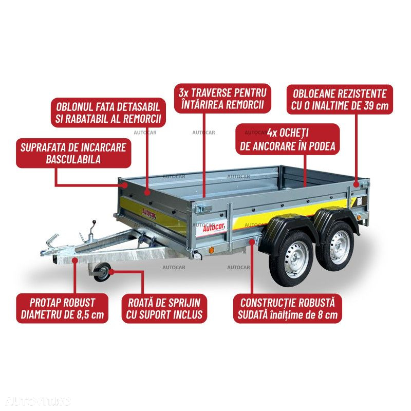 Autocar Remorca Autocar Tank Profi 310T fara sistem de franare pe 2 axe de 750 kg - 2