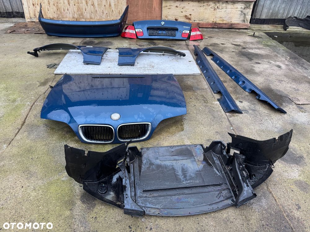 BMW e46 TOPASBLAU METALIC METALLI. SEDAN MASKA OSŁONA POD SILNIK NADLOLA PROGI BŁOTNIK PRZEDNI PRAWY LEWY PRZÓD PRZEDNI TYLNI TYŁ KLAPA SEDAN IDEALNY LAMPY TYLNIE KLAPA TYLNIA ZDERZAK TYLNI ZDERZAK PRZEDNI CHŁODNICE PAS PRZEDNI BENZYNA DRZWI PRZEDNIE TYLNIE PRAWE LEWE - 1