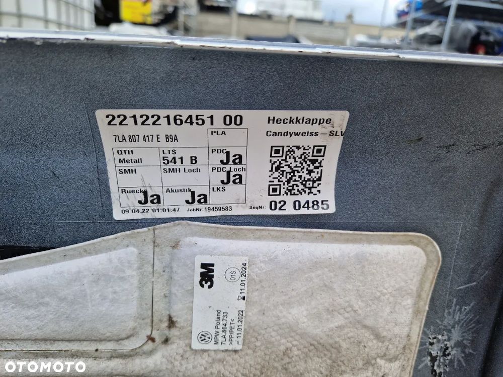 VW Transporter T6 Multivan 15- zderzak tylny klapa T6.1 lifting 7LA - 5