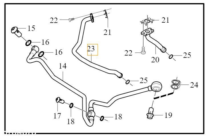 VOLVO XC40 V60 XC60 II sciek splyw oleju z turbiny OE 31368510 - 1