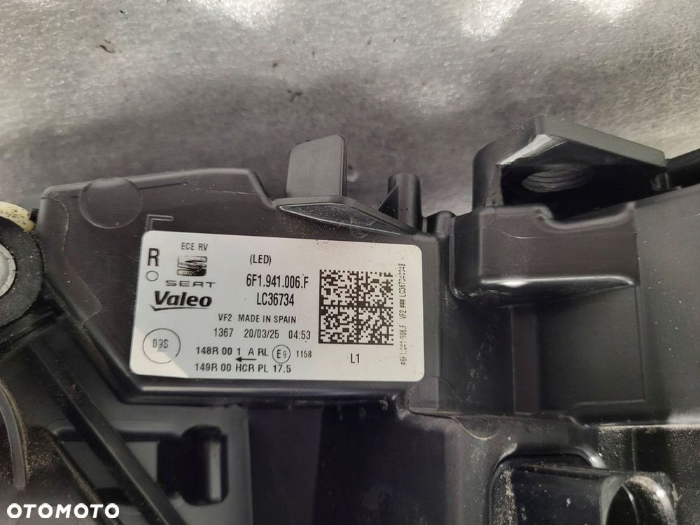 seat ibiza v lift pół led przód strona prawa lampa przednia 6f1941006f - 6