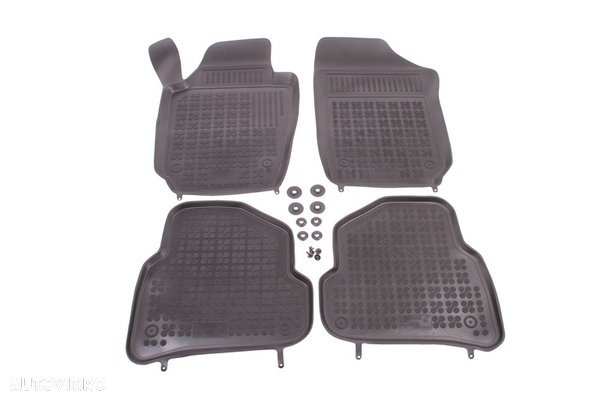 Set covorase auto din cauciuc VW POLO (6R), 08.2009-12.2017, presuri tip tavita marca Rezaw Plast 200110; 4 buc.