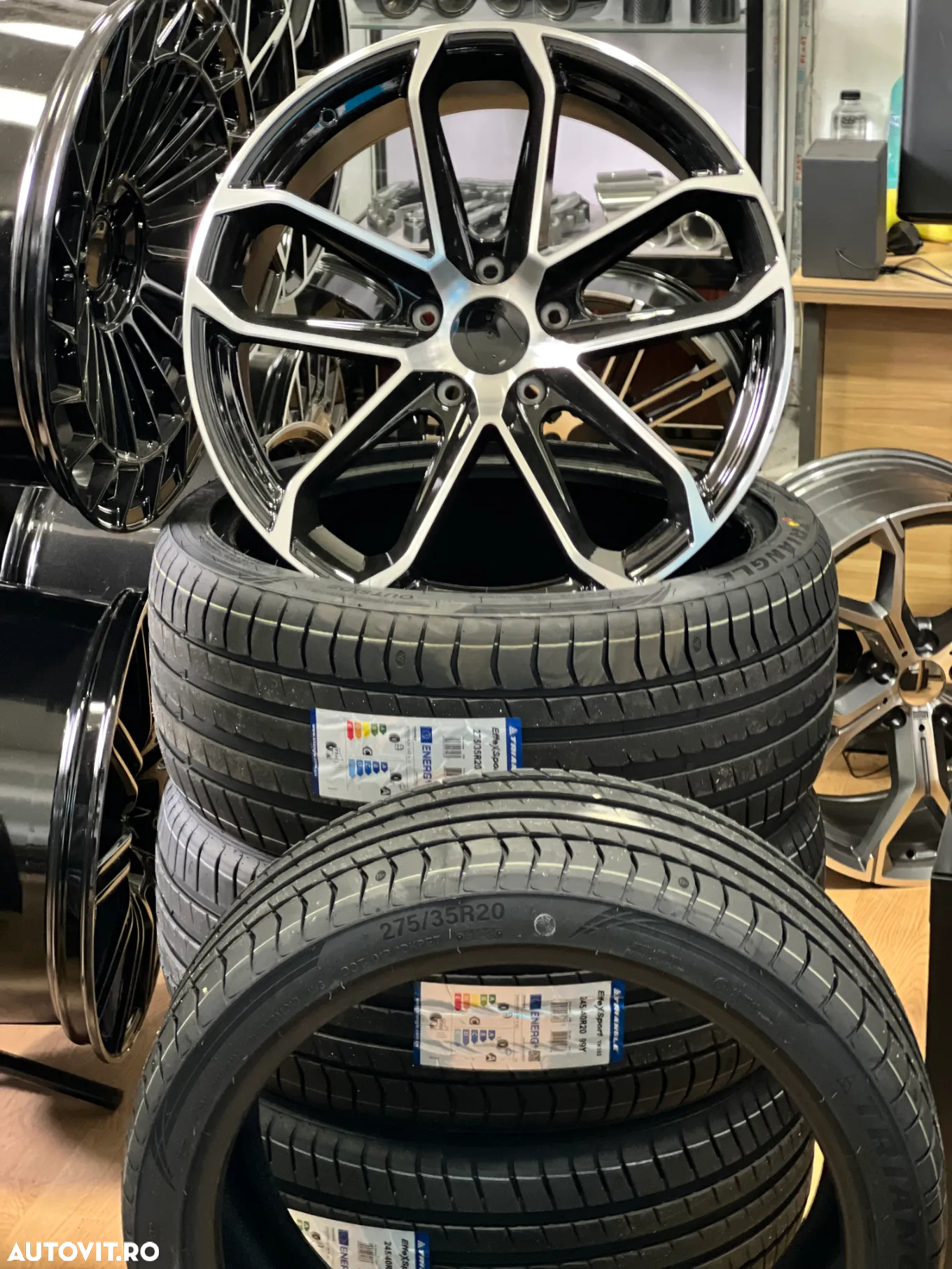 Jante Porsche 21 R21Panamera porsche cayenne negru lucios PORSCHE jante cu anvelope vara/iarna - 8
