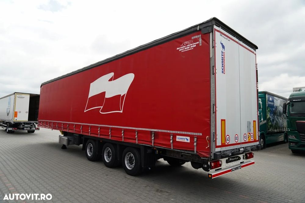 Schmitz Cargobull CORTINĂ / MEGA / PLATĂ JOSĂ / CAMION DIN OȚEL - 9 M / ACOPERIȘ CULISANT / AXĂ CULISANTĂ - 5