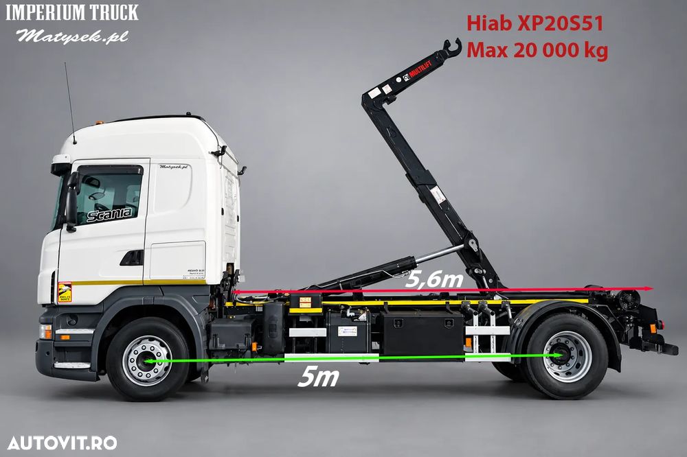 Scania R 360 / 4x2 / SISTEM CÂRLIG (HOOKLIFT) / HIAB XP20S51 / CAPACITATE MAXIMĂ: 20 T / CUTIE MANUALĂ / - 3