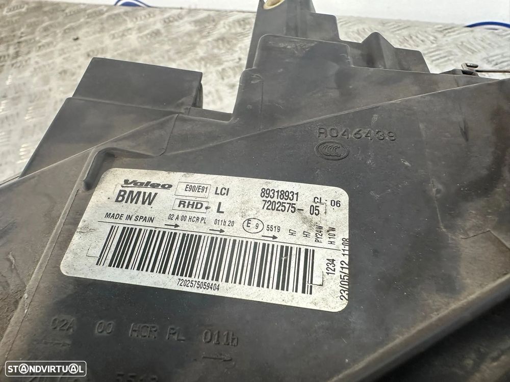 .Farois Oticas Frente Frontal Esquerda Direita Original Halogenio Valeo BMW Serie 3 E90 Carro Sedan E91 Touring Carrinha 2007 - 2013 - 14