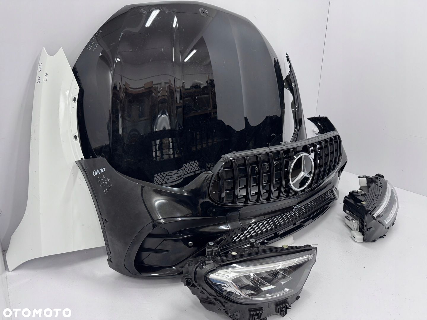 PRZÓD DO MERCEDES GLC X254 AMG MASKA ZDERZAK BŁOTNIKI LAMPY - 2