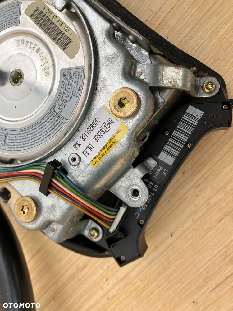 KIEROWNICA BMW E38 E38 PRZED LIFT JEDNONABOJOWA JEDEN NABÓJ AIRBAG PODUSZKA MULTIFUNKCJA SKÓRA RARYTAS - 13