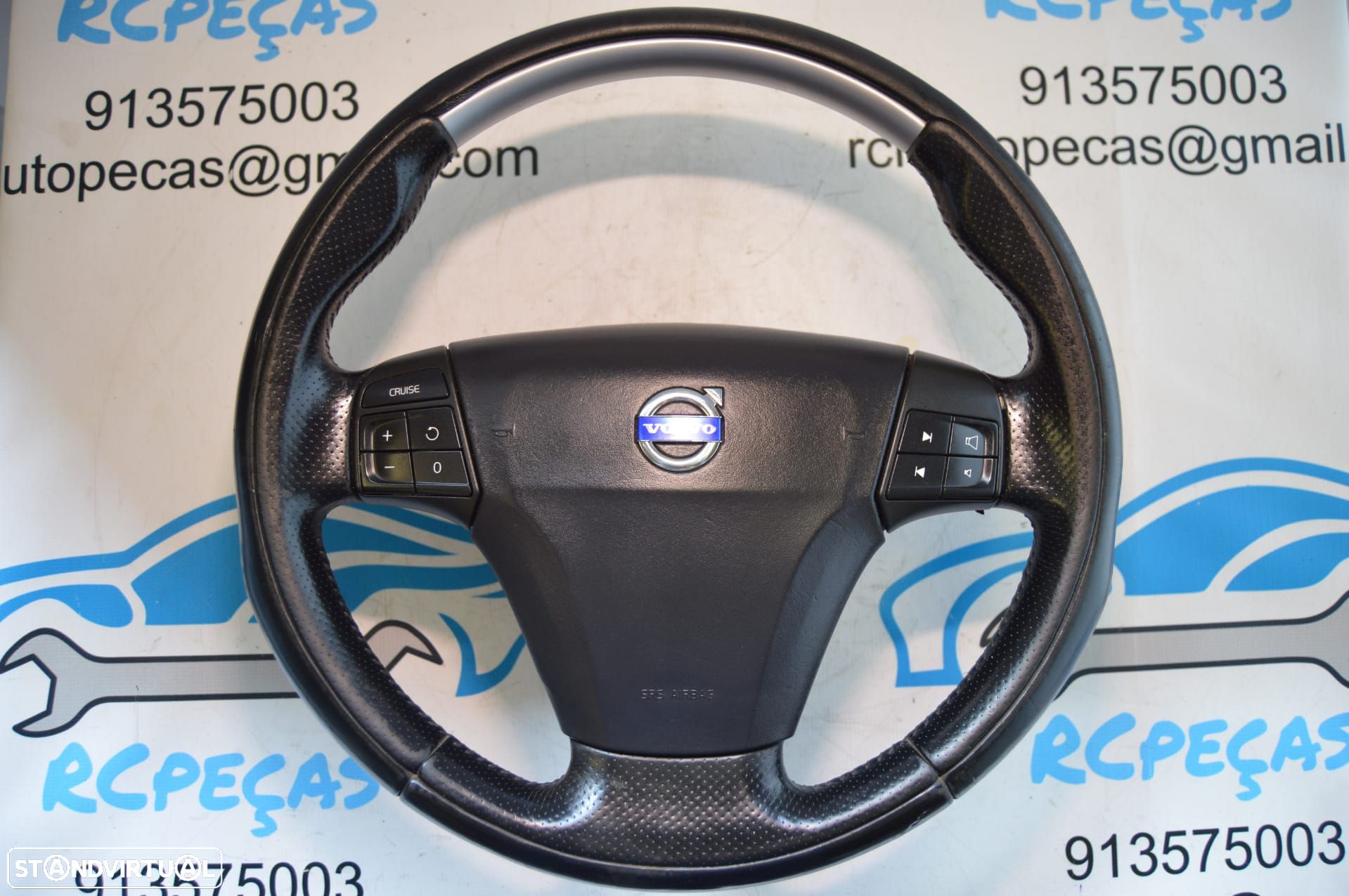 VOLANTE GUIADOR COMPLETO VOLVO C30 533 RDESIGN R-DESIGN R DESIGN PELE PERFURADA COMANDOS MULTIFUNÇÕES AIRBAG V50 V60 - 1