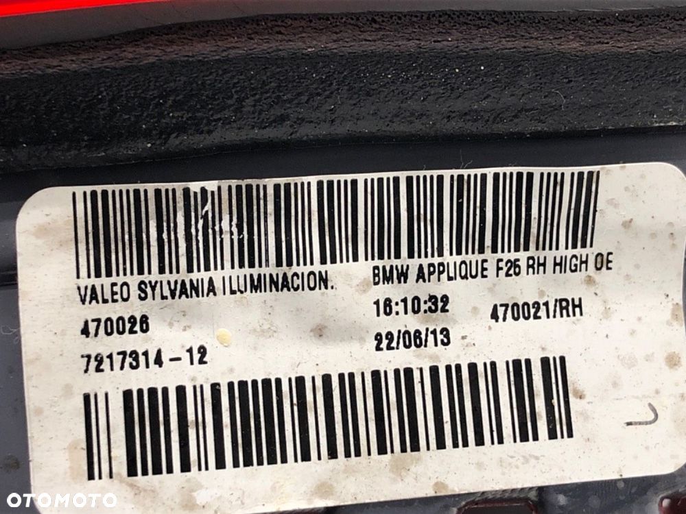 LAMPA TYŁ PRAWA WEWNĘTRZNA  BMW X3 (F25) 2010 - 2017 xDrive 20 d 135 kW [184 KM] olej napędowy - 4