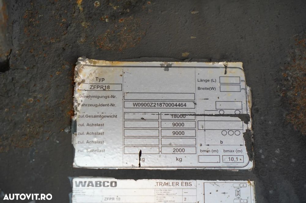 Orten REMORCA CU BALANȚĂ 6,5 M / PENTRU CONSTRUCȚII / AXĂ RIDICABILĂ / SAF / - 19