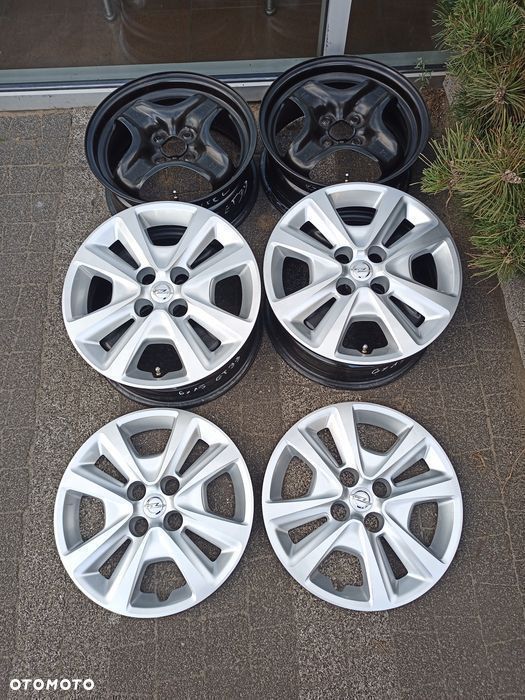 Opel CORSA ADAM Karl 4*100 Felgi struktura+ Kołpaki+ TPSM DEMO jak NOW - 1