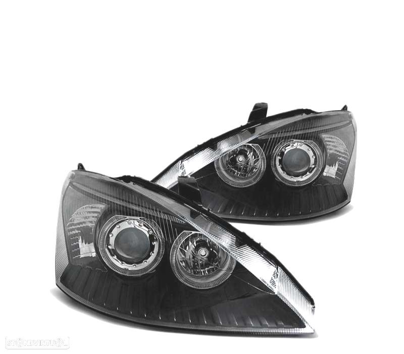 FARÓIS ANGEL EYES PARA FORD FOCUS I 98-01 BLACK PRETO - 2