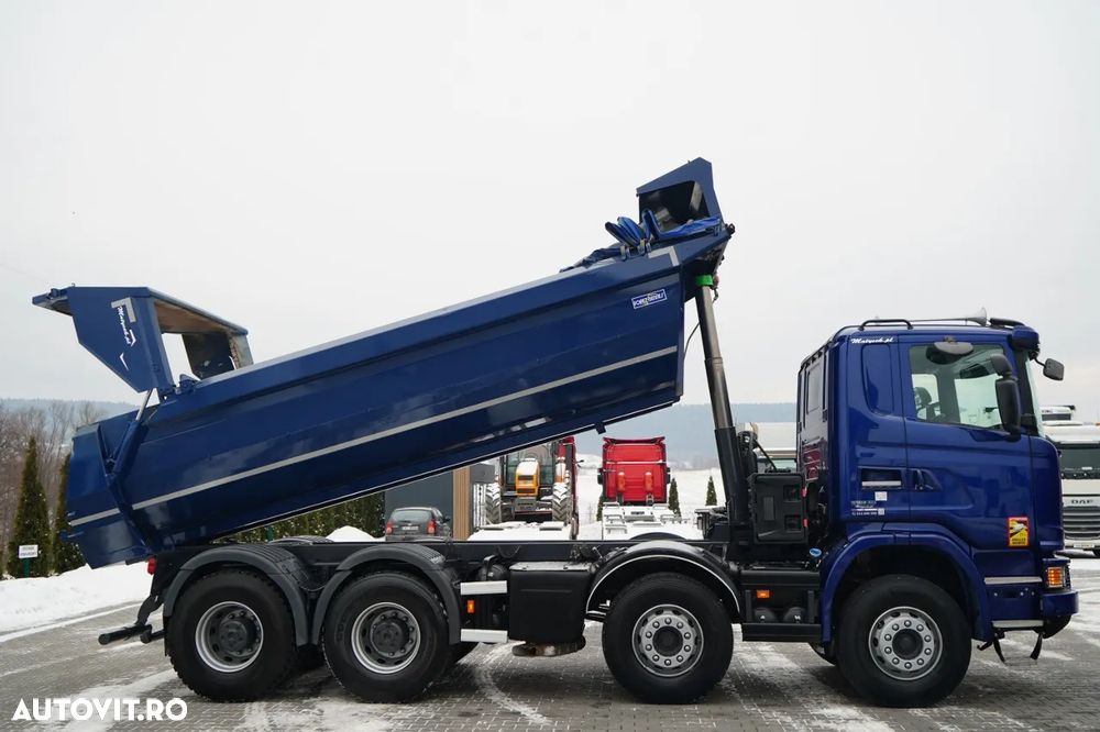 MAN G 490 / 8x4 / BASCULATOR SPATE / CLAPETĂ HIDRAULICĂ / CORTINĂ AUTOMATĂ / MANUALĂ / EURO 6 - 5