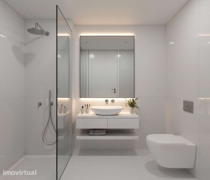 Apartamento T1 novo, com jardim privativo de 64m2 e lugar de garagem - Grande imagem: 4/9