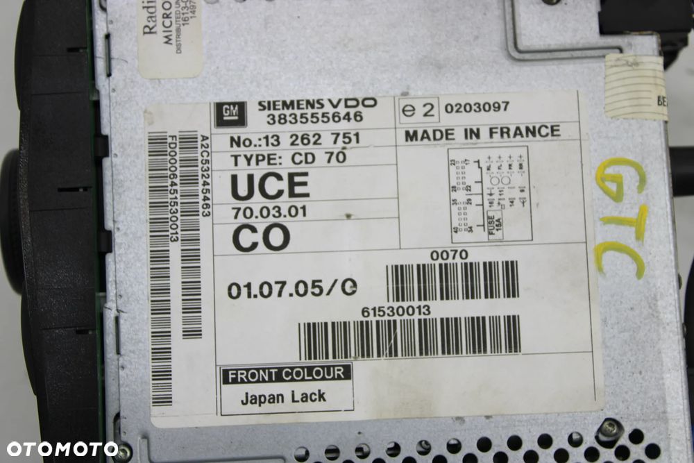 Opel Astra H Coupe GTC Radio Wyświetlacz   13262751 - 5