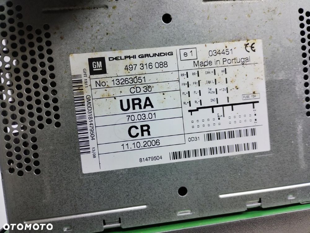 Opel Astra Iii Radio Cd Bez Kodu 13263051 - 5