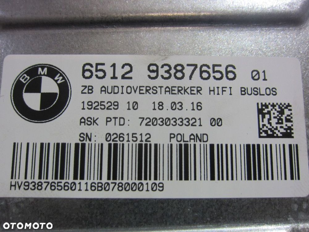 BMW X1 F48 F39 WZMACNIACZ HIFI 2622761 65129387656 65122622761 9387656 - 5