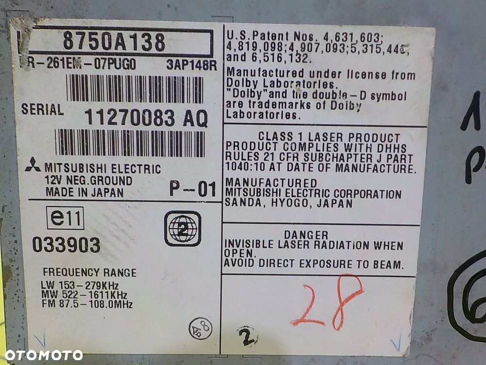 PEUGEOT 4007 2.2 HDI 11r radio CD 8750A138 - 3
