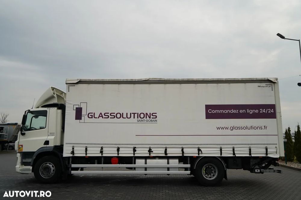 DAF CF 290 / 4X2 / SOLO / CORTINĂ 8M / HALOGEN DHOLLANDIA / PODEA REZISTENTĂ / EURO 6 - 12