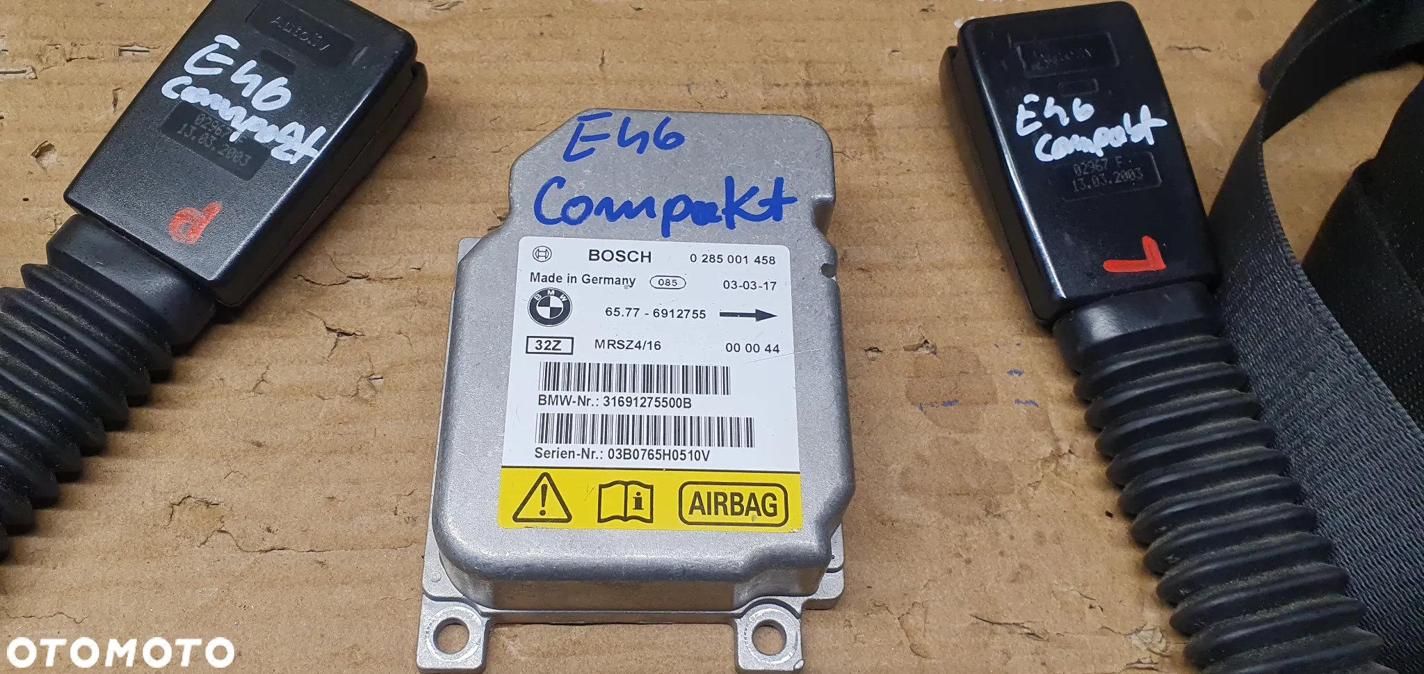 AIRBAG pasy poduszki sensor BMW 3 E46 komplet - 7